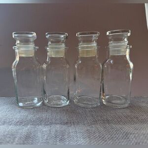 Vintage Glass Apothecary Spice Jars with Stoppers (set of 4) | Made in Japan